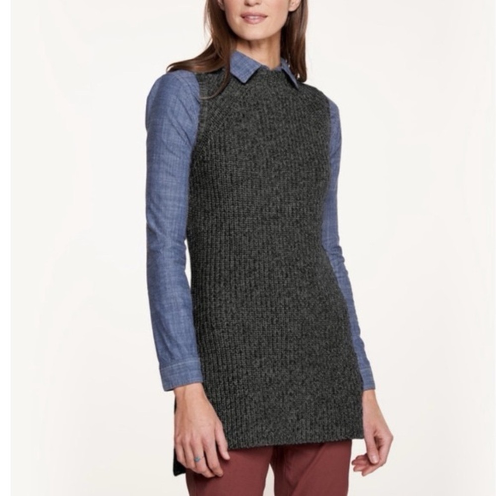 Toad & Co Gray Wool Sweater Vest